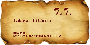 Takács Titánia névjegykártya